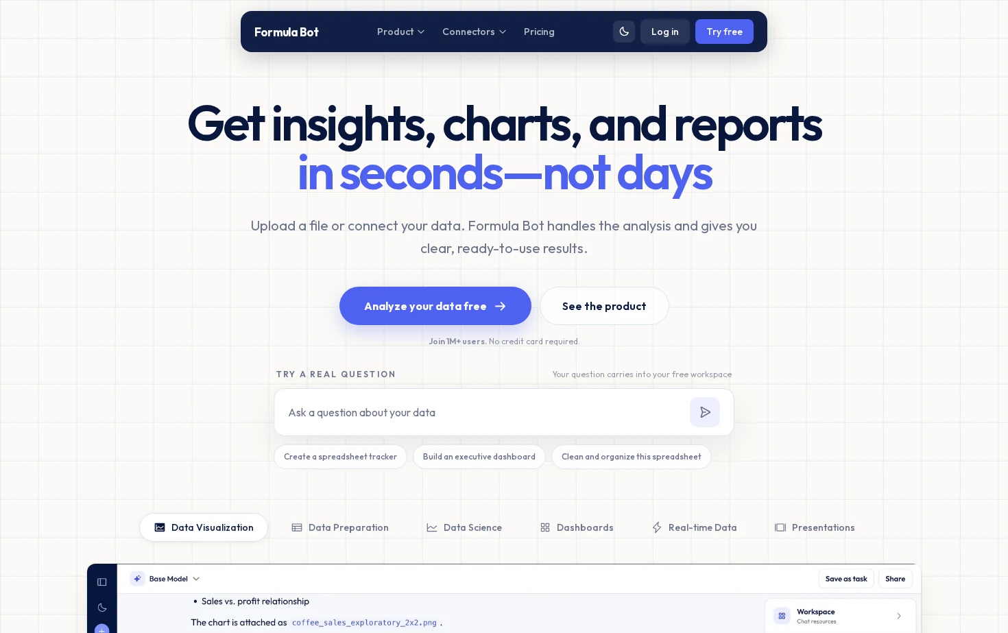 Formula Bot 页面快照